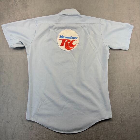 VTG RC Cola Delivery Uniform Work Shirt Men's Medium Half Sleeve Royal Crown USA - Picture 2 of 10